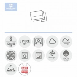 Tríptico sábana cuna 60x120 Forest azul Cambrass