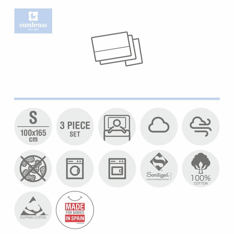 Tríptico sábana cuna 60x120 Forest azul Cambrass