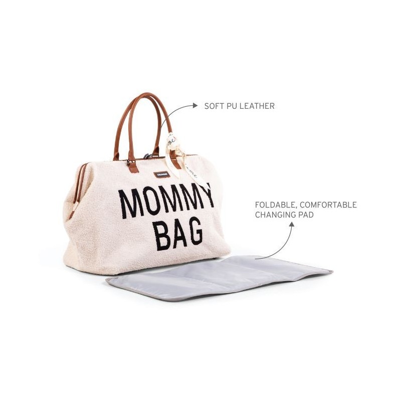 Bolso Mommy Bag teddy blanco de Childhome